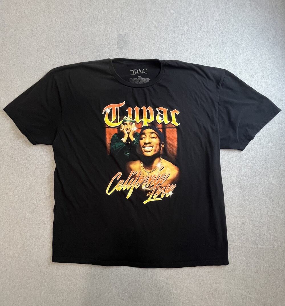 2Pac Tupac California Love Black Graphic T-Shirt XXL Rap & Hip Hop Music